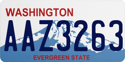 WA license plate AAZ3263