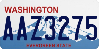 WA license plate AAZ3275
