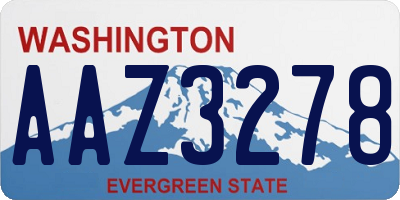 WA license plate AAZ3278