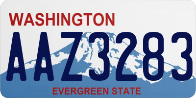 WA license plate AAZ3283
