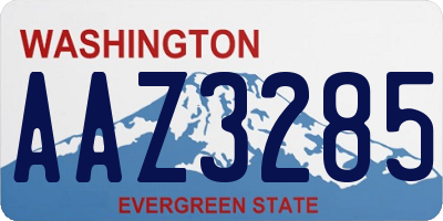 WA license plate AAZ3285