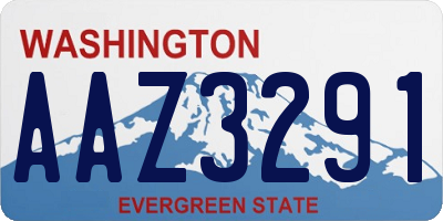 WA license plate AAZ3291