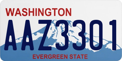 WA license plate AAZ3301