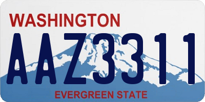 WA license plate AAZ3311
