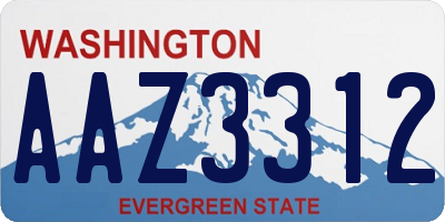WA license plate AAZ3312