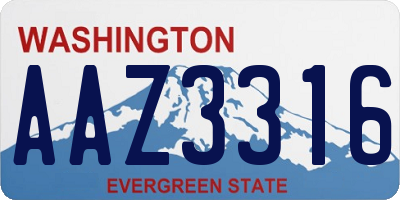 WA license plate AAZ3316