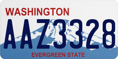 WA license plate AAZ3328
