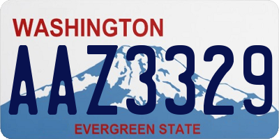 WA license plate AAZ3329