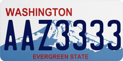 WA license plate AAZ3333