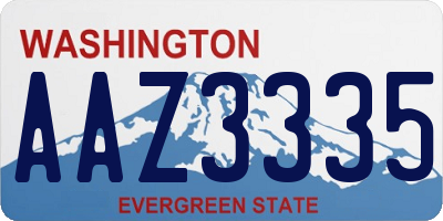 WA license plate AAZ3335