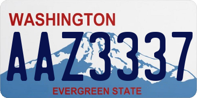 WA license plate AAZ3337