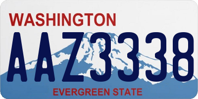 WA license plate AAZ3338