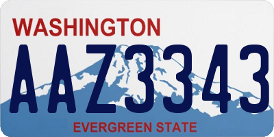 WA license plate AAZ3343