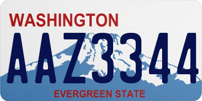 WA license plate AAZ3344