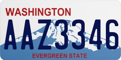 WA license plate AAZ3346