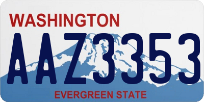 WA license plate AAZ3353
