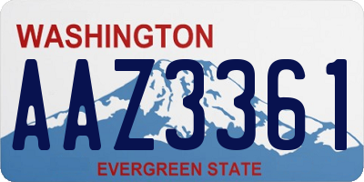WA license plate AAZ3361