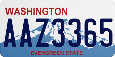 WA license plate AAZ3365