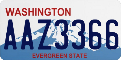 WA license plate AAZ3366