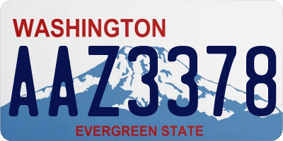 WA license plate AAZ3378