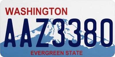 WA license plate AAZ3380