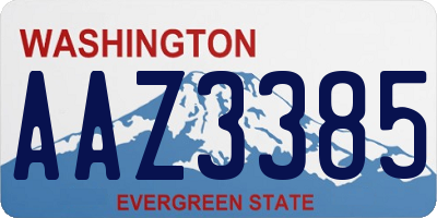 WA license plate AAZ3385