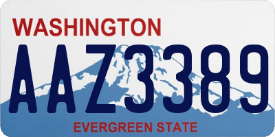 WA license plate AAZ3389