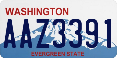 WA license plate AAZ3391