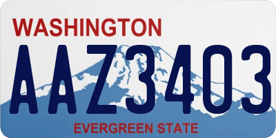 WA license plate AAZ3403