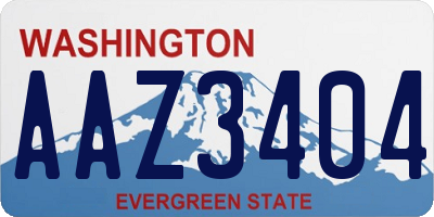 WA license plate AAZ3404