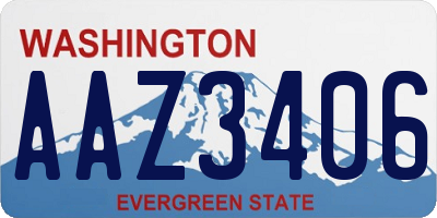 WA license plate AAZ3406