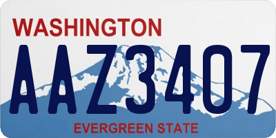 WA license plate AAZ3407