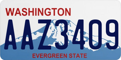 WA license plate AAZ3409