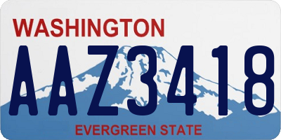 WA license plate AAZ3418