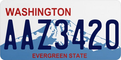 WA license plate AAZ3420