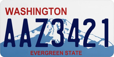 WA license plate AAZ3421