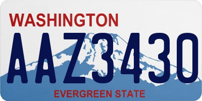 WA license plate AAZ3430