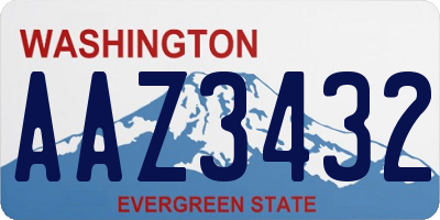 WA license plate AAZ3432