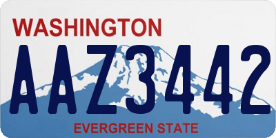 WA license plate AAZ3442