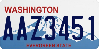 WA license plate AAZ3451