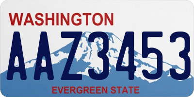 WA license plate AAZ3453