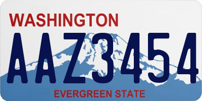 WA license plate AAZ3454