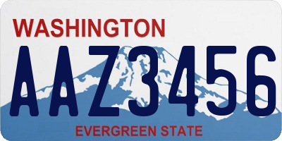 WA license plate AAZ3456