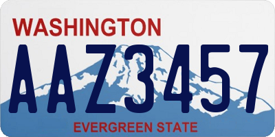 WA license plate AAZ3457