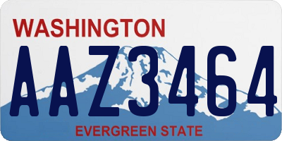 WA license plate AAZ3464
