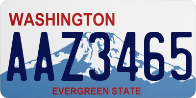 WA license plate AAZ3465