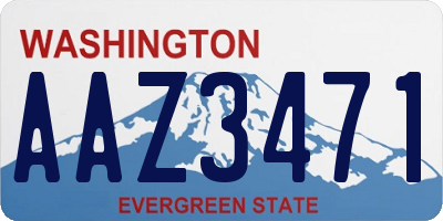 WA license plate AAZ3471