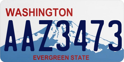 WA license plate AAZ3473