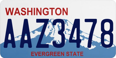 WA license plate AAZ3478