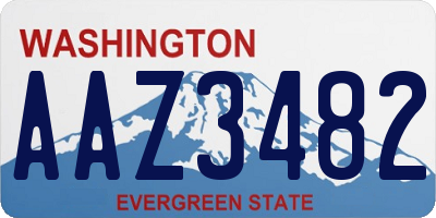 WA license plate AAZ3482